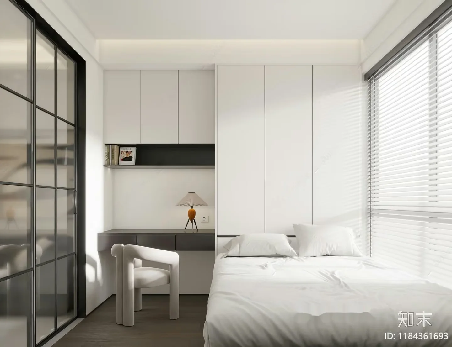 White Bedroom 3D Model – 12320 – CORONA Render