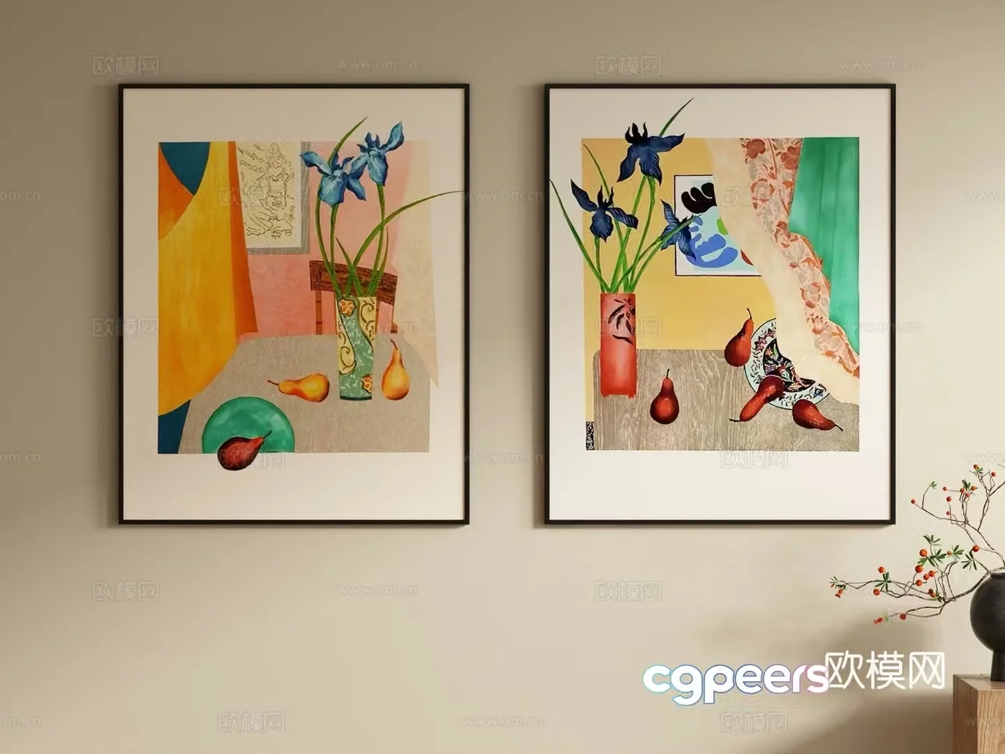Decorative painting abstract hanging painting 3d model