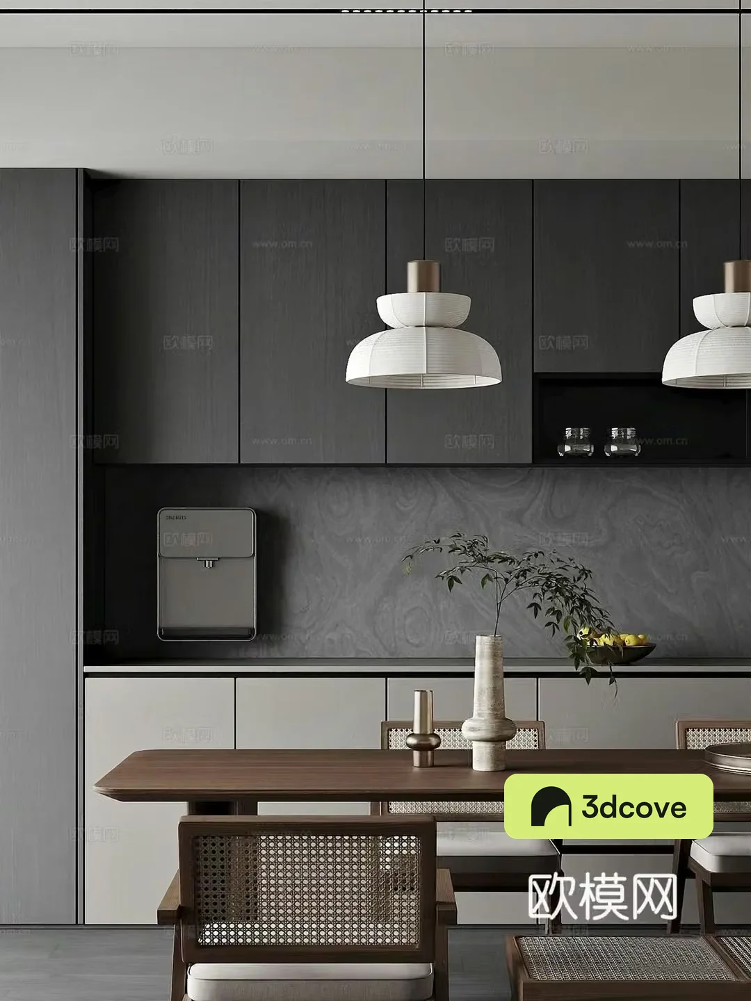 Modern minimalist home restaurant Open restaurant Green restaurant Dark restaurant Villa restaurant