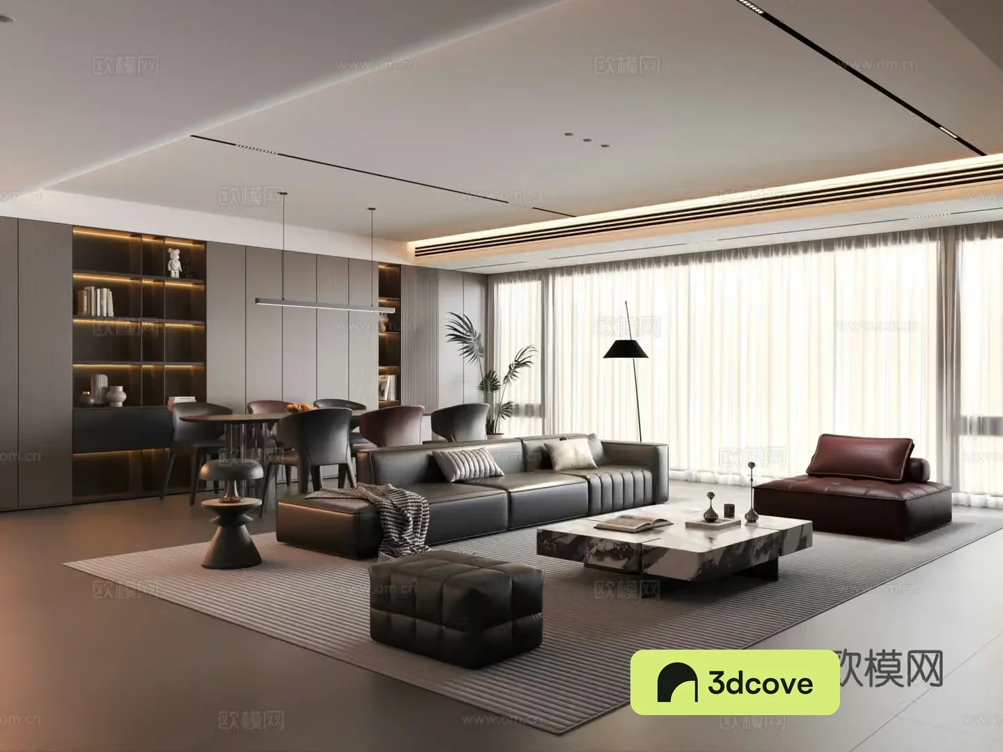 Modern Italian living room home living room sofa and coffee table combination