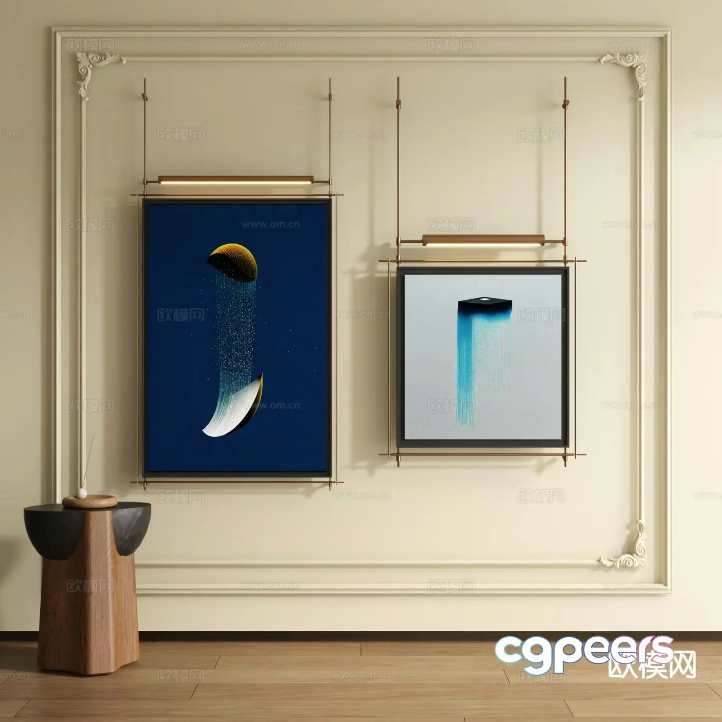 Modern art painting decorative painting 3d model