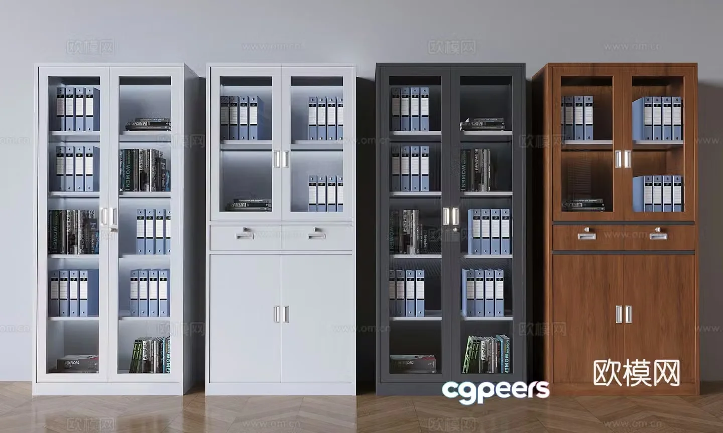 Middle-aged document file cabinet office iron cabinet information cabinet file box 3D model
