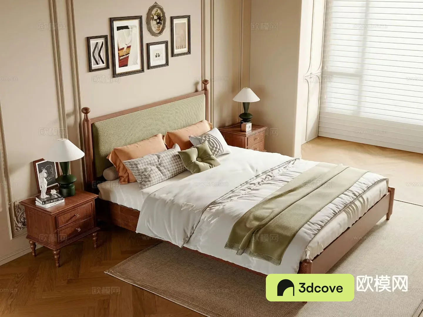 French double bed