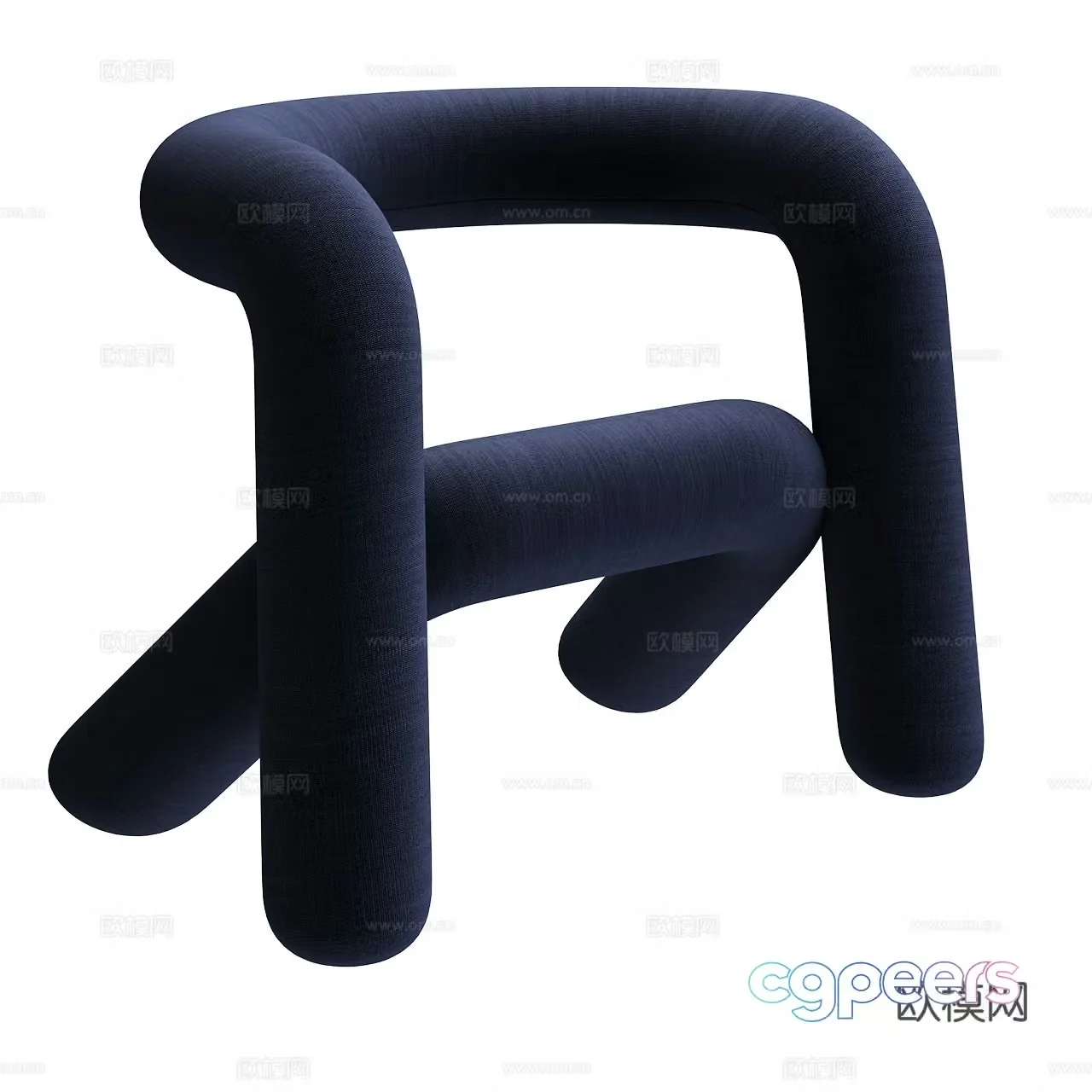Moustache Modern leisure chair Internet celebrity leisure chair Fabric leisure chair 3d model