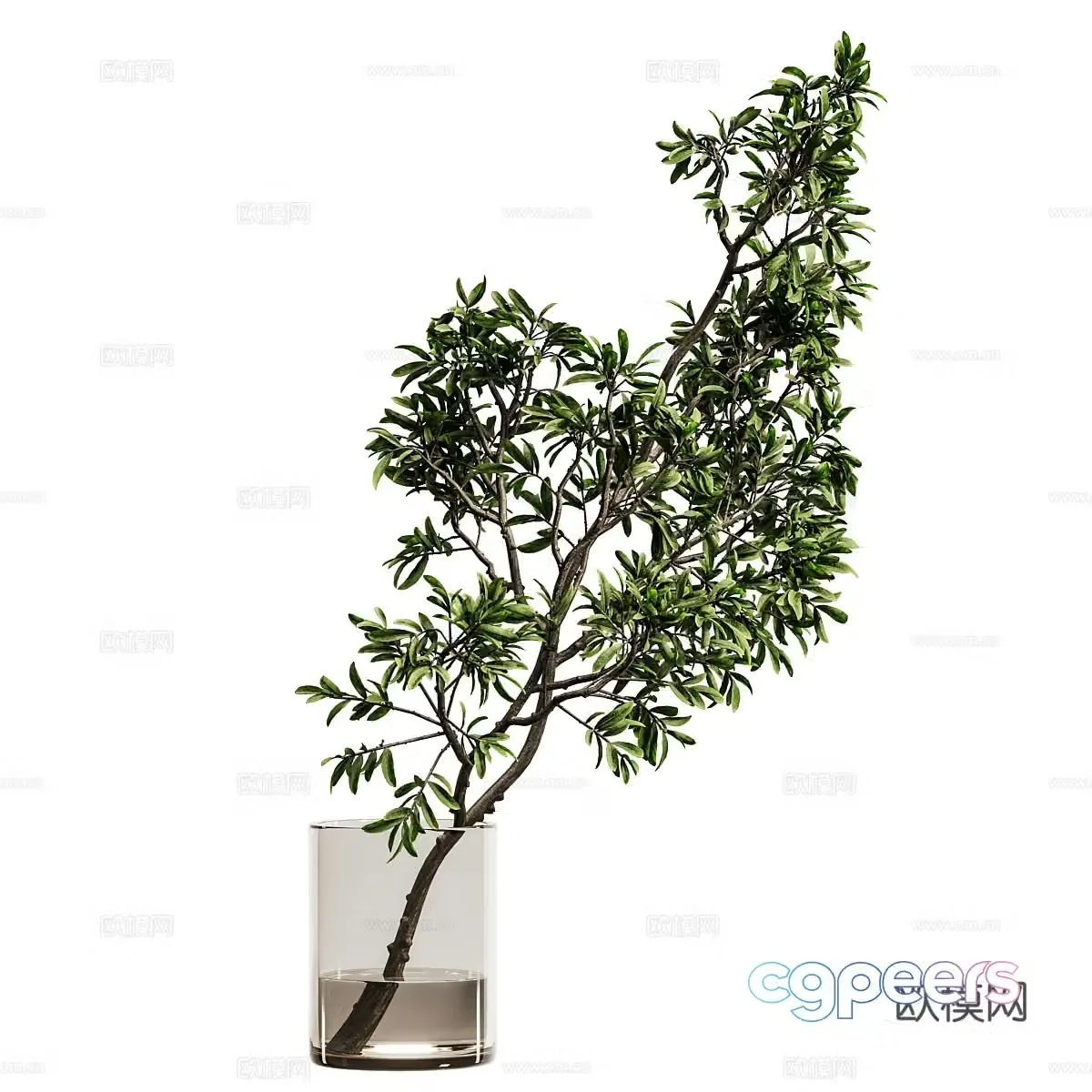 Modern vase flower art 3d model