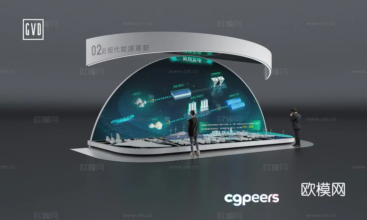 Modern Technology Exhibition Hall Digital Sand Table Semi-Circular LED Screen Electronic Sand Table Sand Table Linkage 3D Model