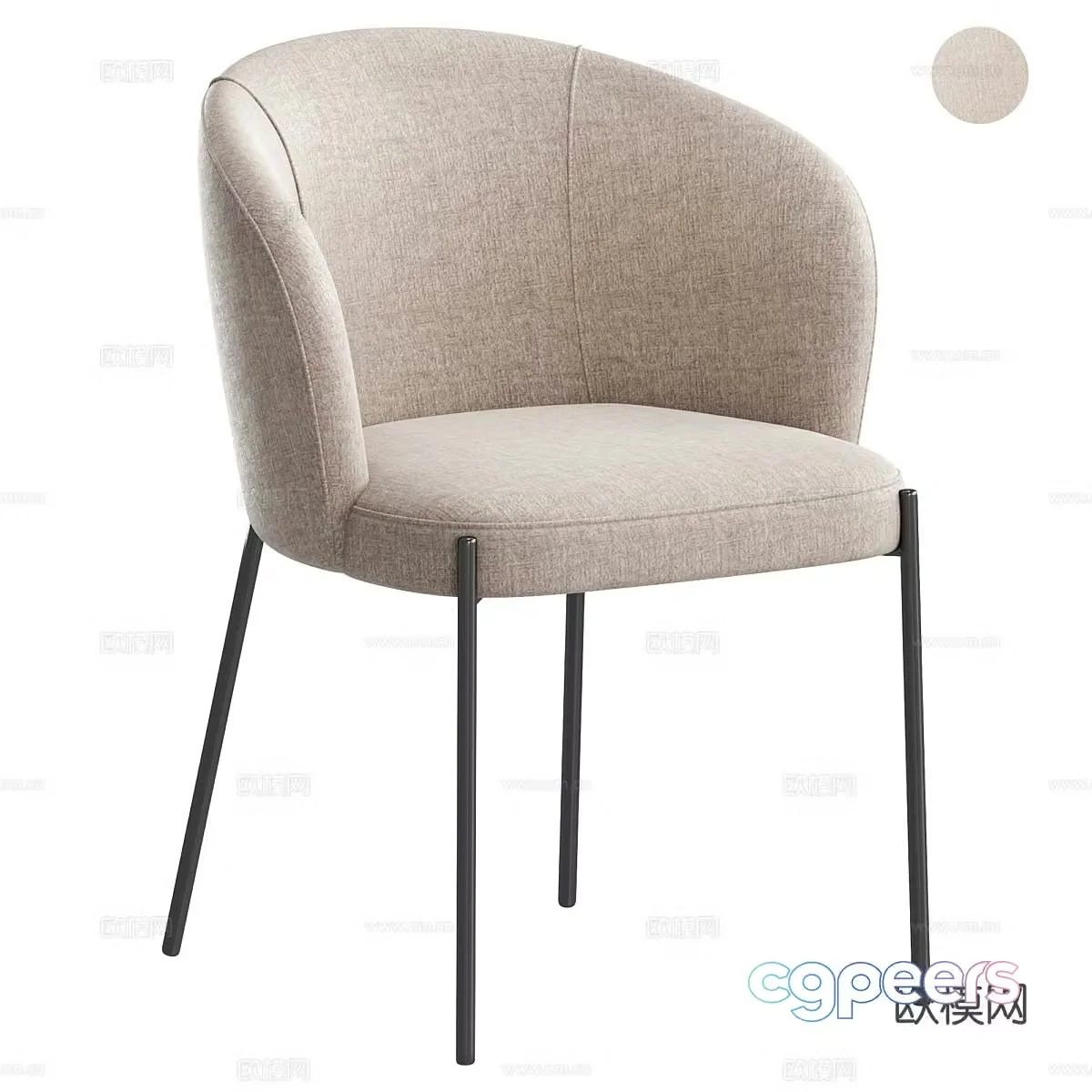 Modern Italian fabric single chair 3d model