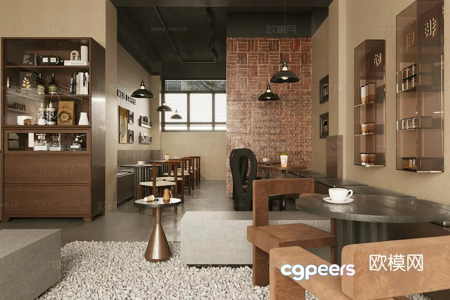 Middle style coffee shop 3d model