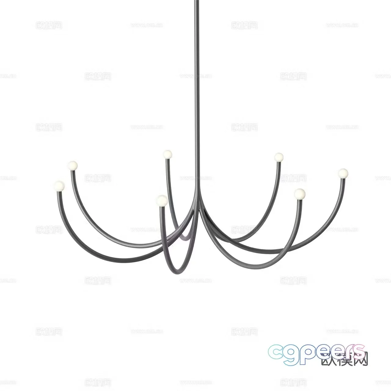 Matter Made Minimalist Chandelier Decorative Chandelier Multi-head Chandelier 3D Model