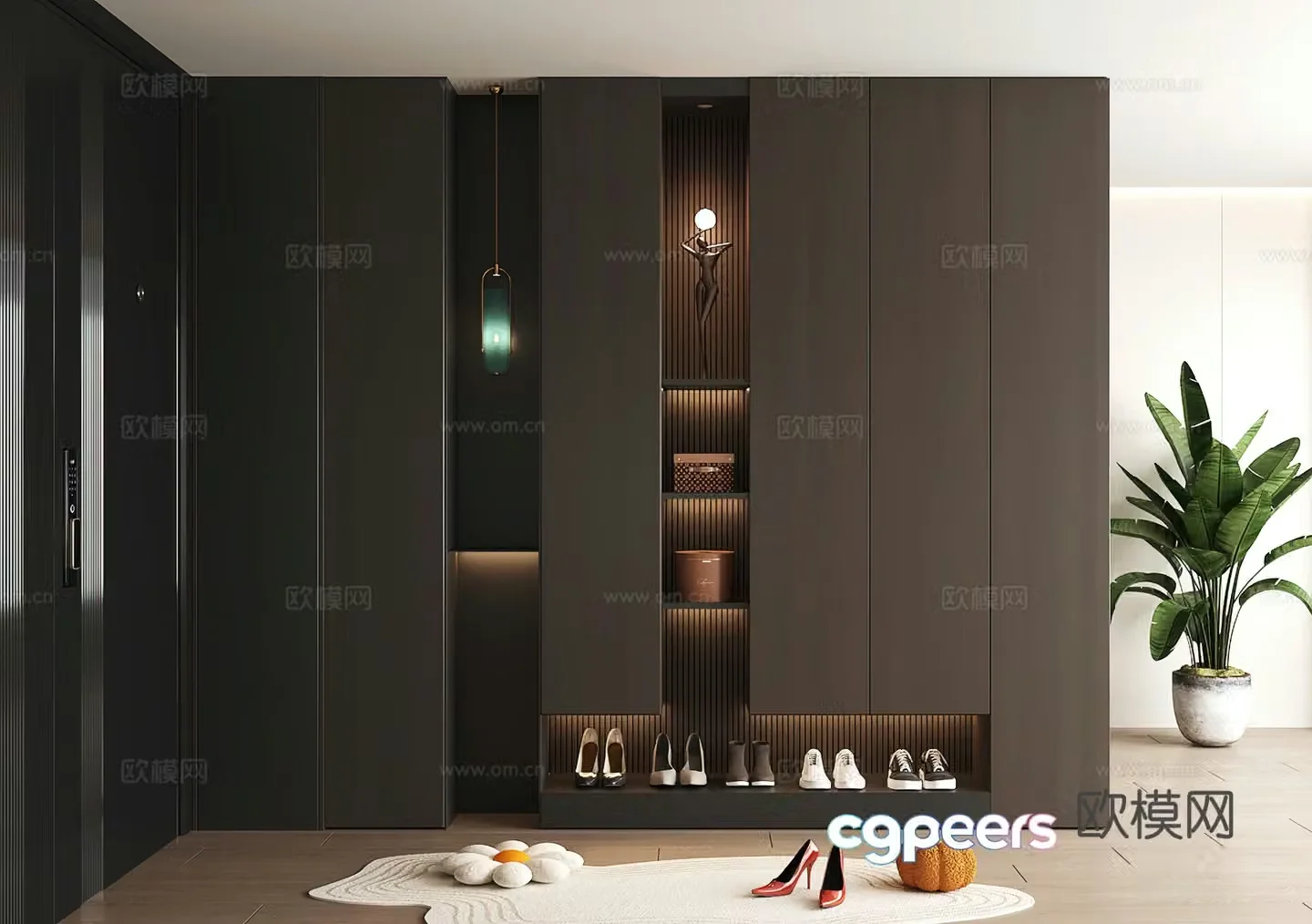 Shoe cabinet design shoe cabinet partition shoe cabinet porch shoe cabinet shoe cabinet rendering 3D model