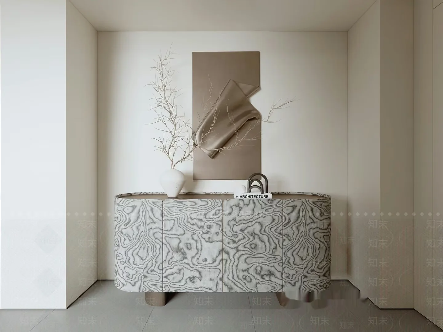 Modern Minimalist Decor 3D Model – 8874 – VRAY Render