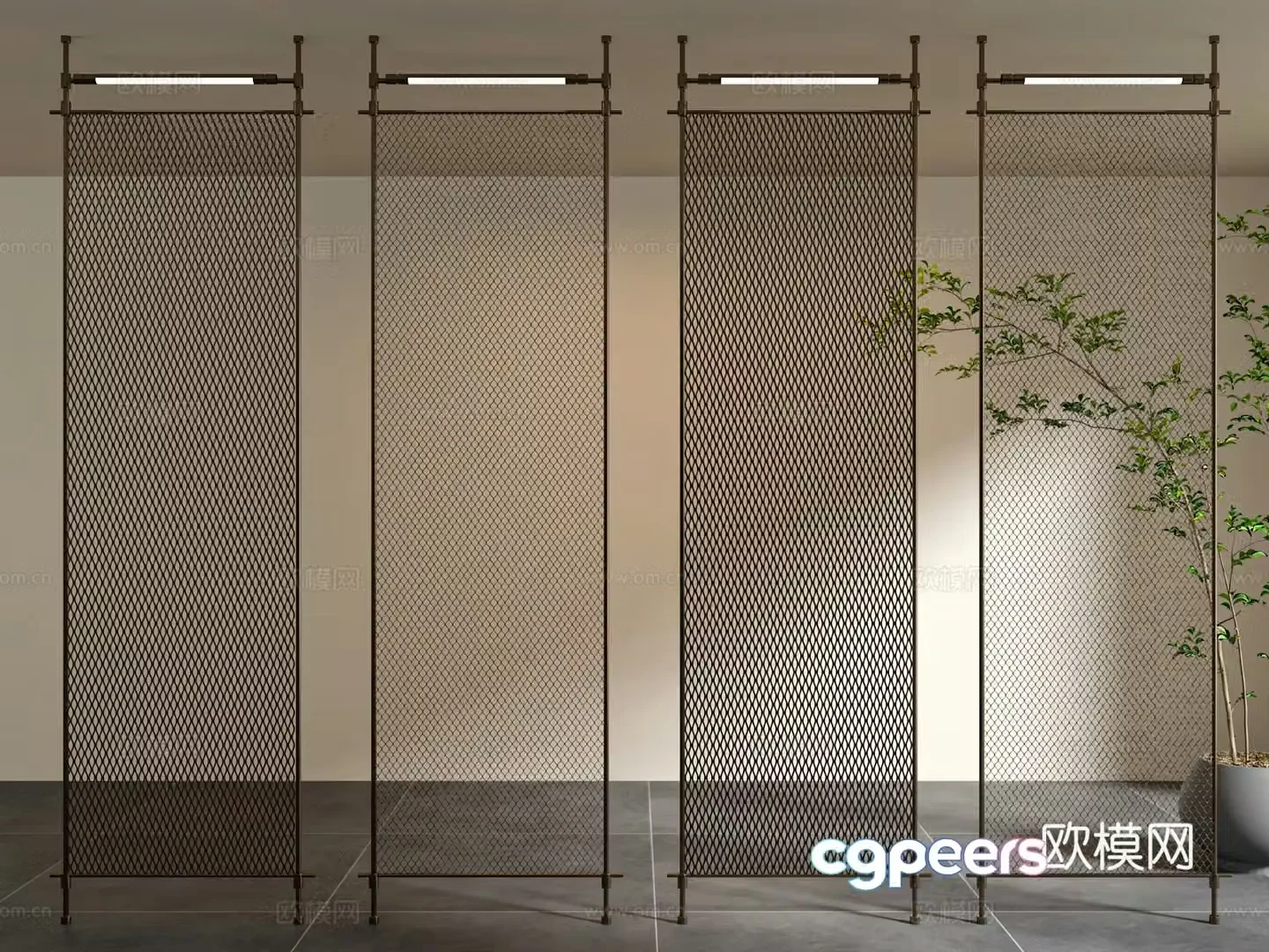 Metal mesh partition 3d model