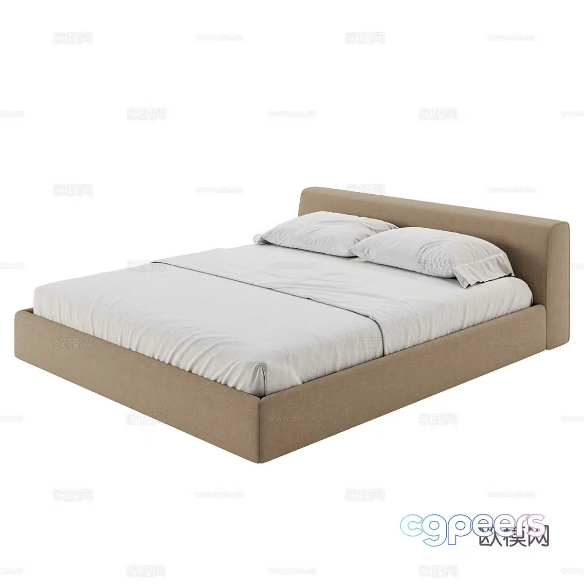 Modern simple double bed Double bed Simple bed Bed bedroom bed 3d model