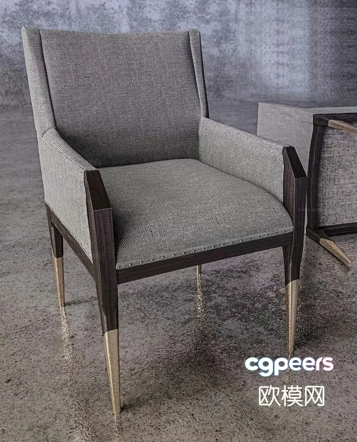 Simple European leisure chair cloth chair book chair single chair 3d model