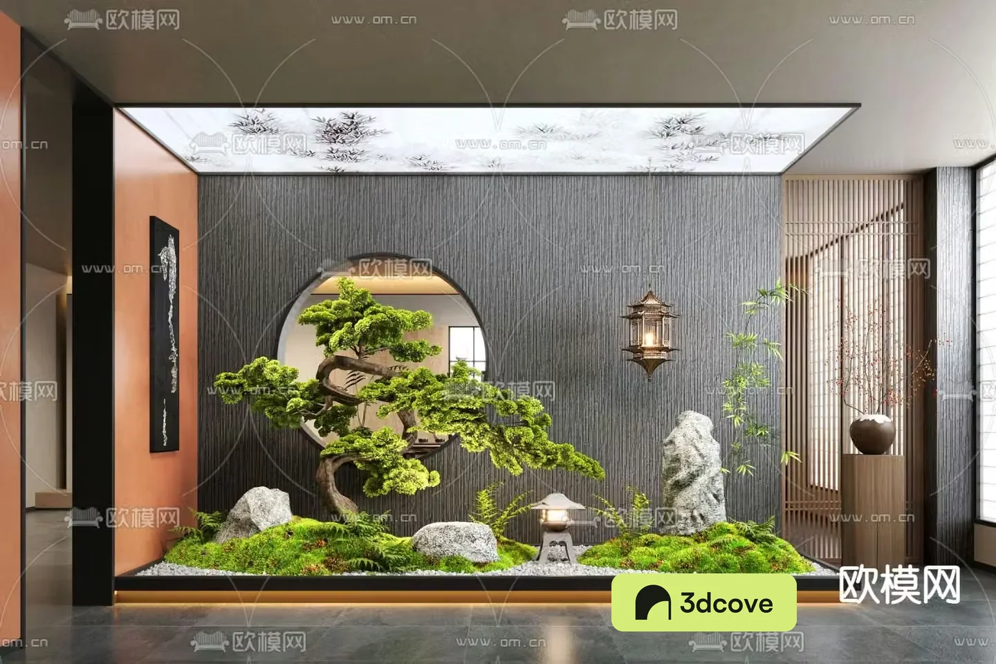new chinese style interior landscape