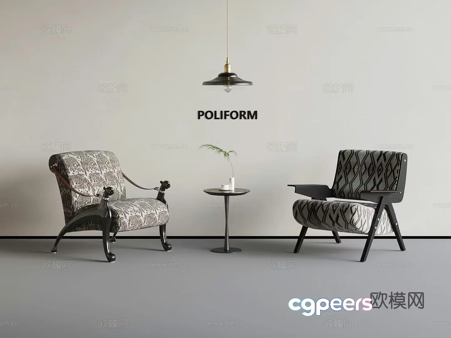 09 leisure chair French leisure chair side 3d model
