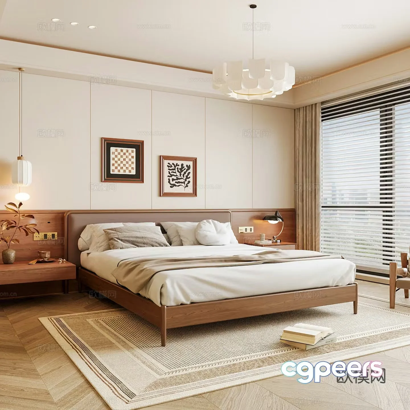 Modern home bedroom Modern bedroom Italian bedroom Simple bedroom Italian bed 3d model