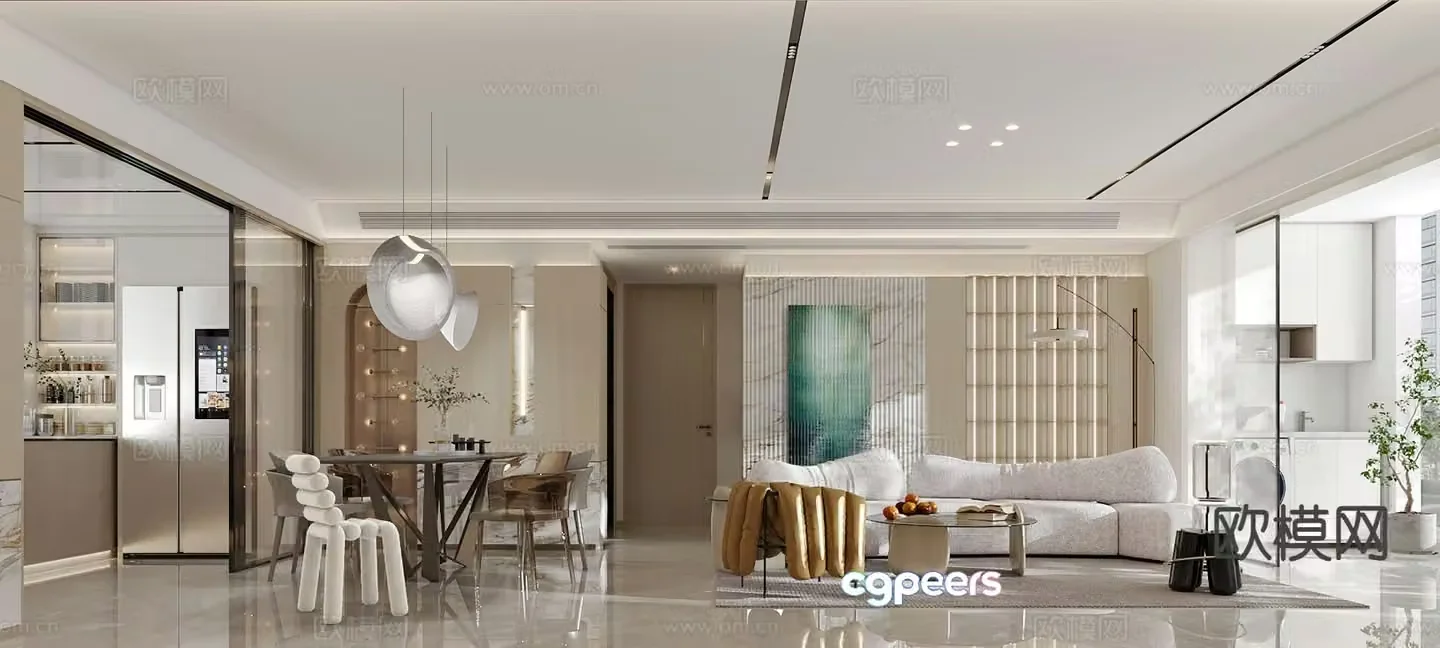 Modern guest restaurant 3d model