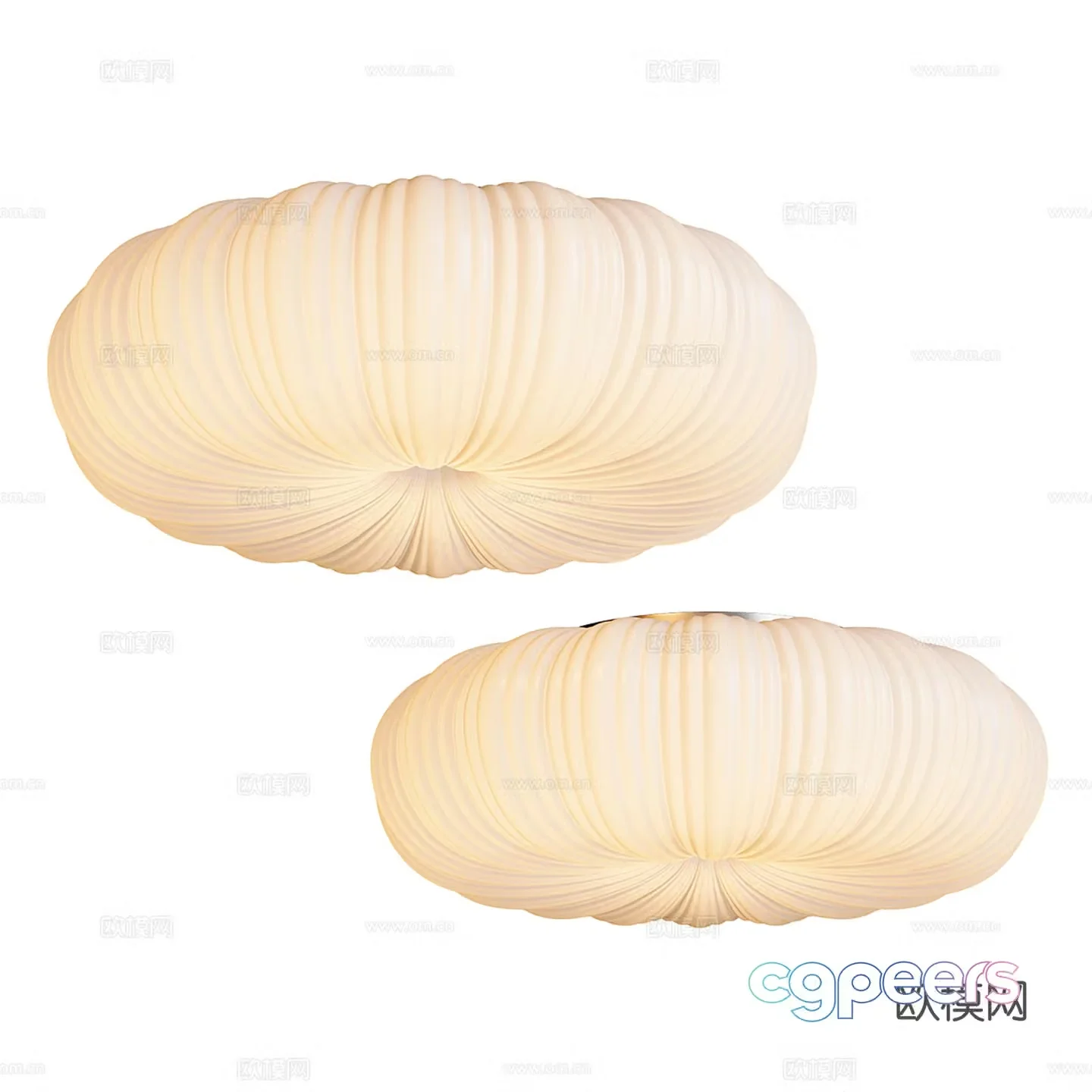 Creamy wind suction ceiling light 3D model