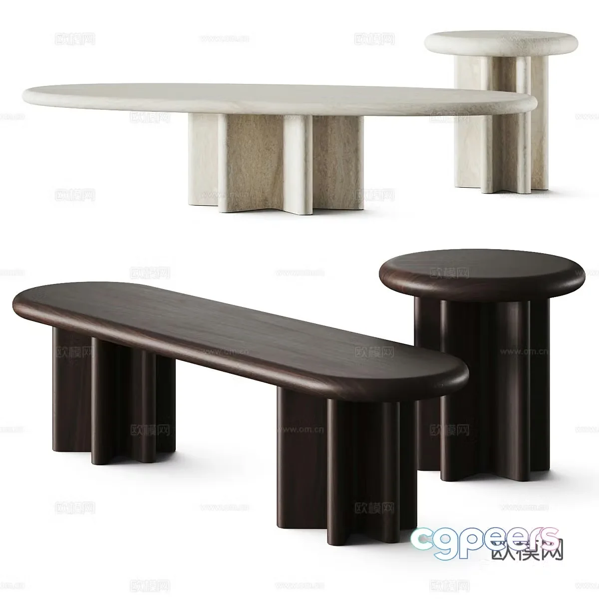 New Chinese style Wasabi coffee table 3D model