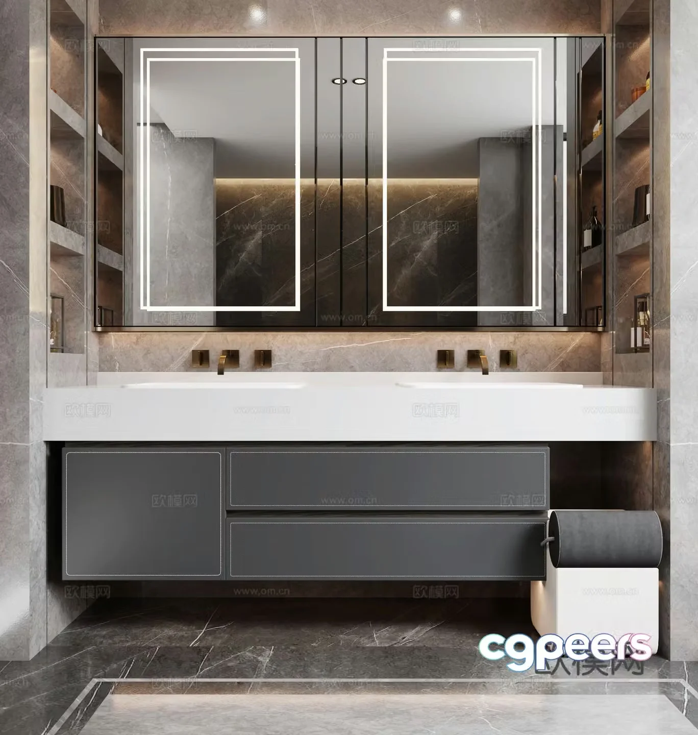 Modern bathroom combination 3D model