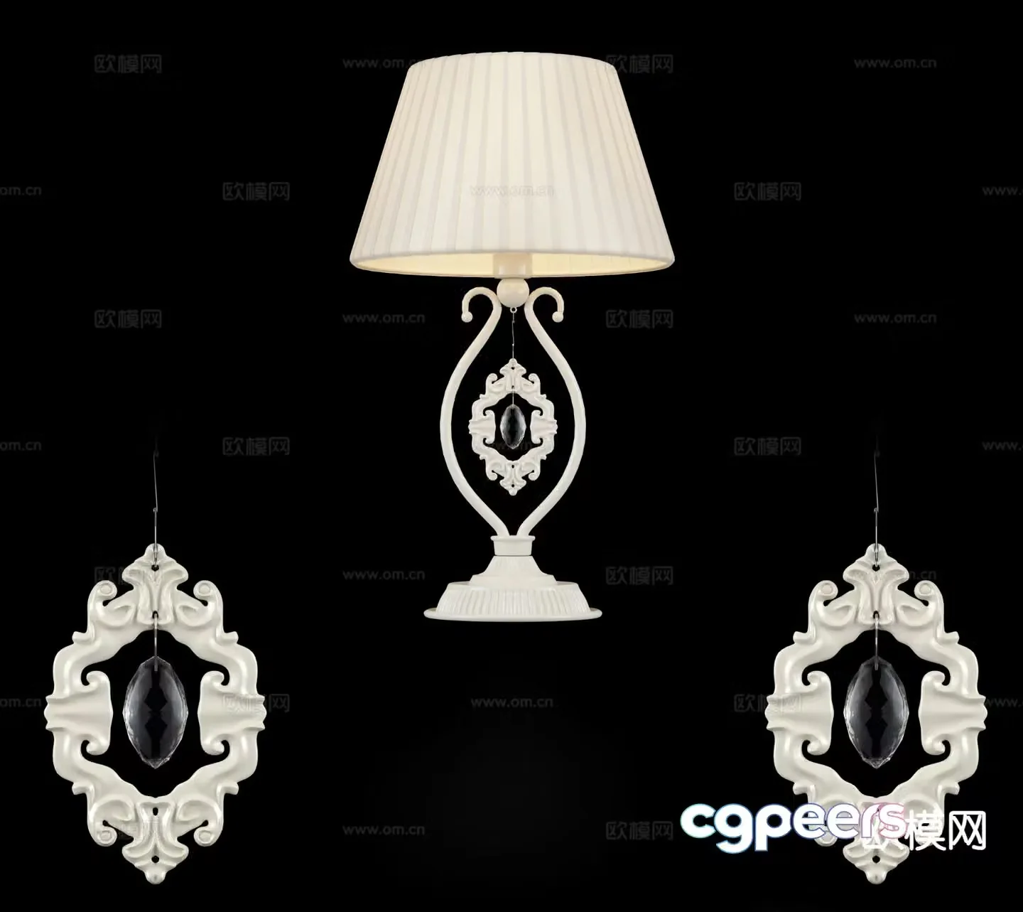 European desk lamp 3d model