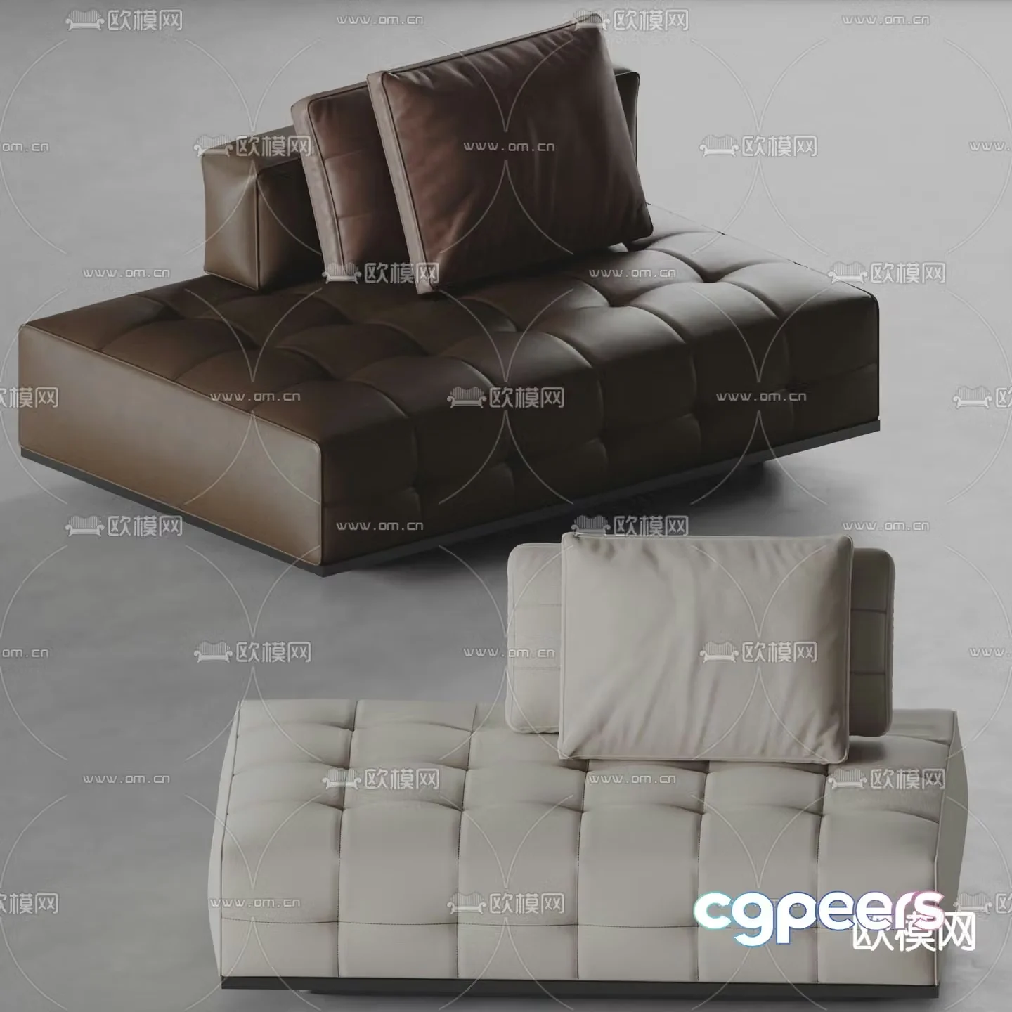 Lounge single sofa leather sofa 3d model