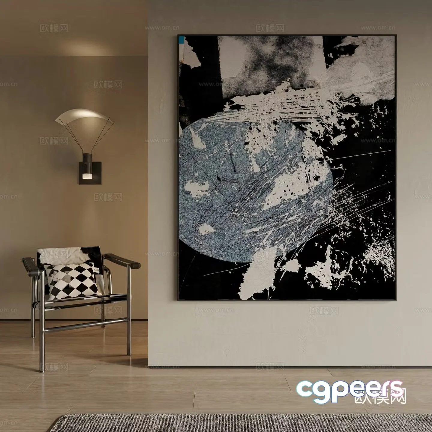 Modern decorative painting 3d model