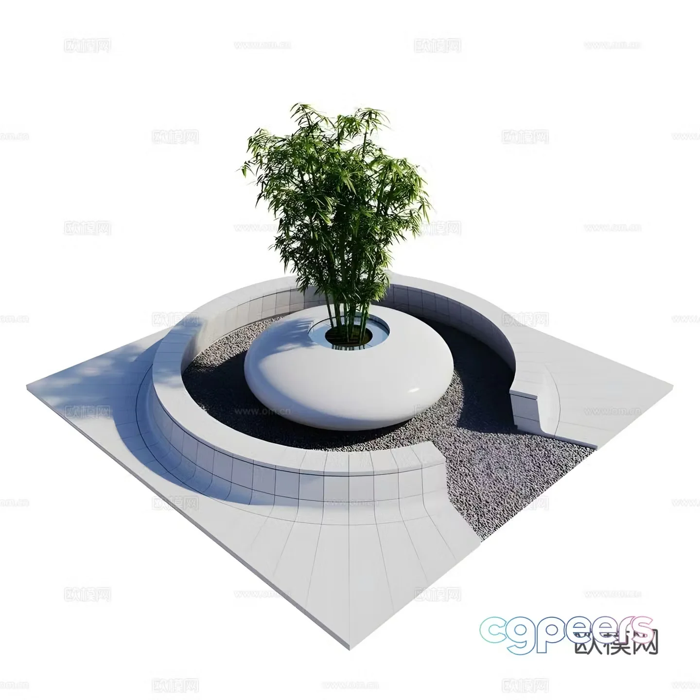 Modern garden 3d model