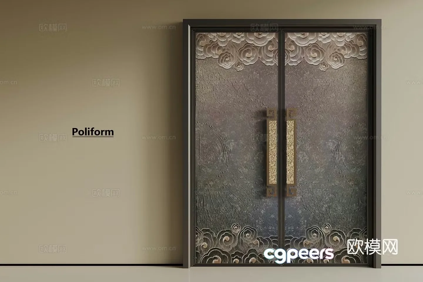 New Chinese double door 3D model