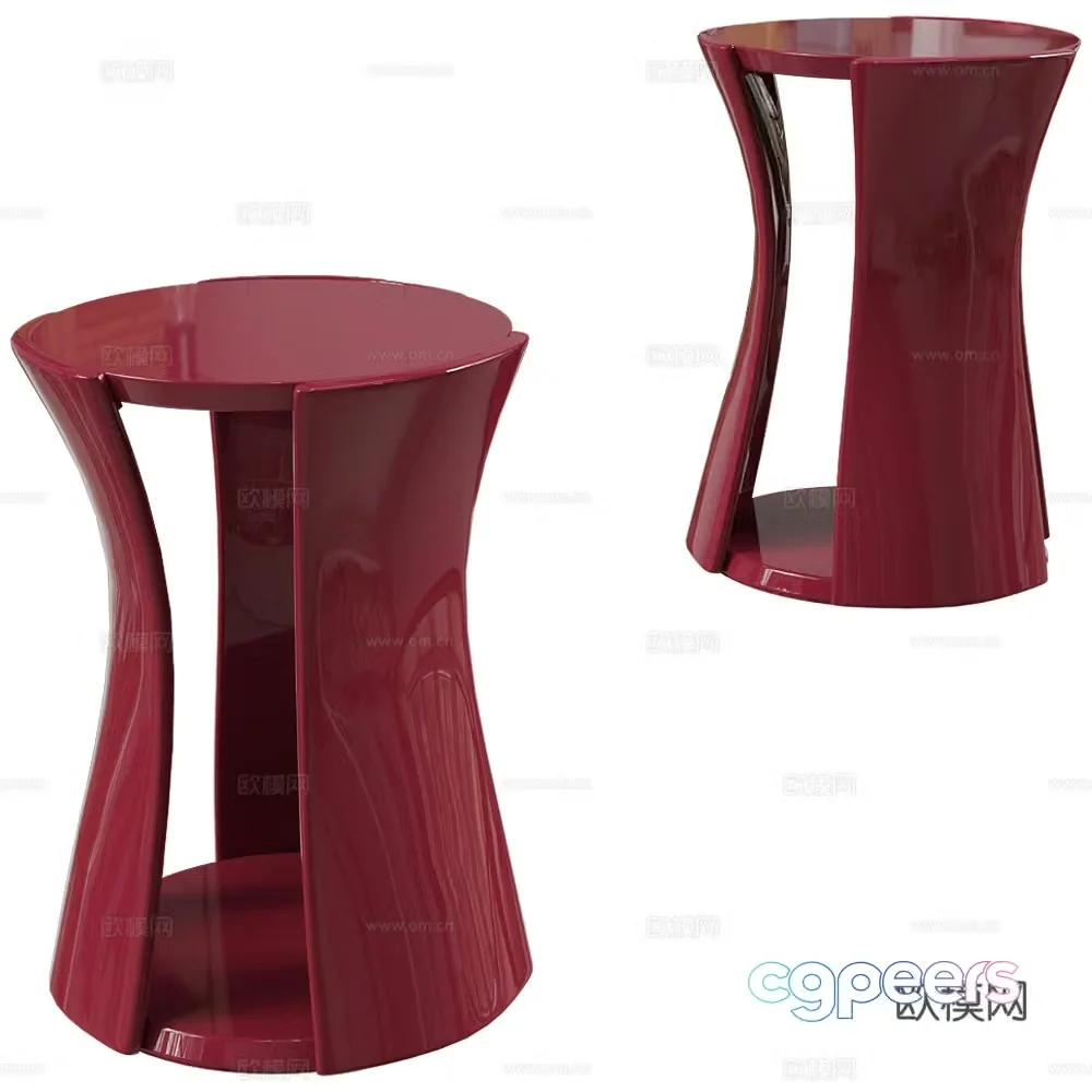 Modern painted side table corner table round table 3D model