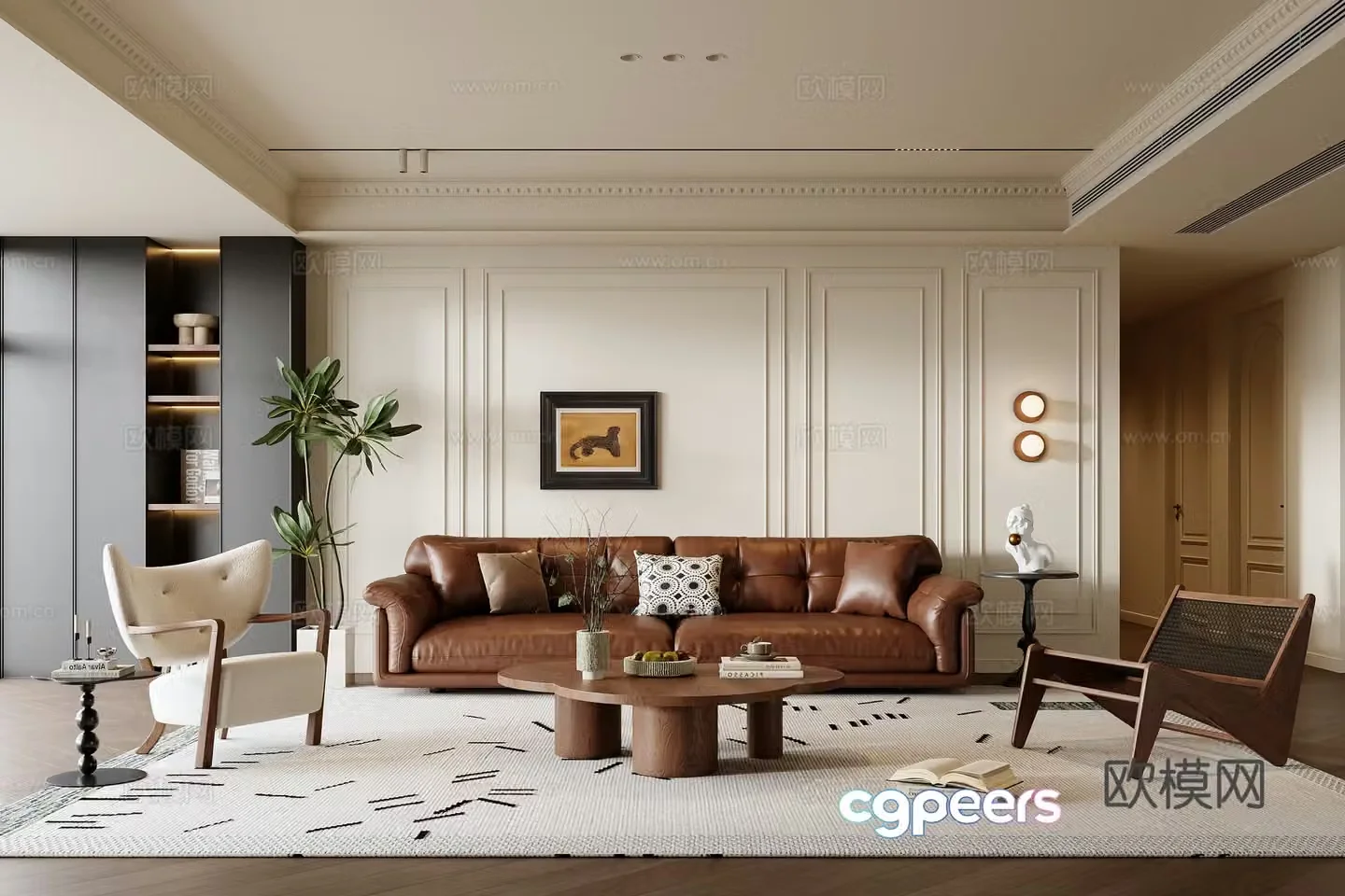 French retro living room 3D model