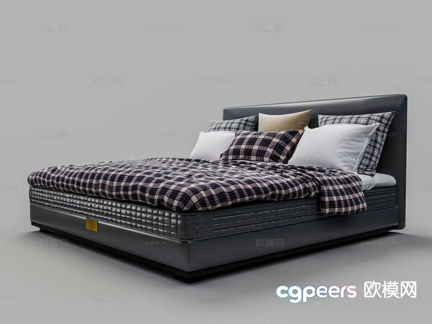 Modern double bed 3d model