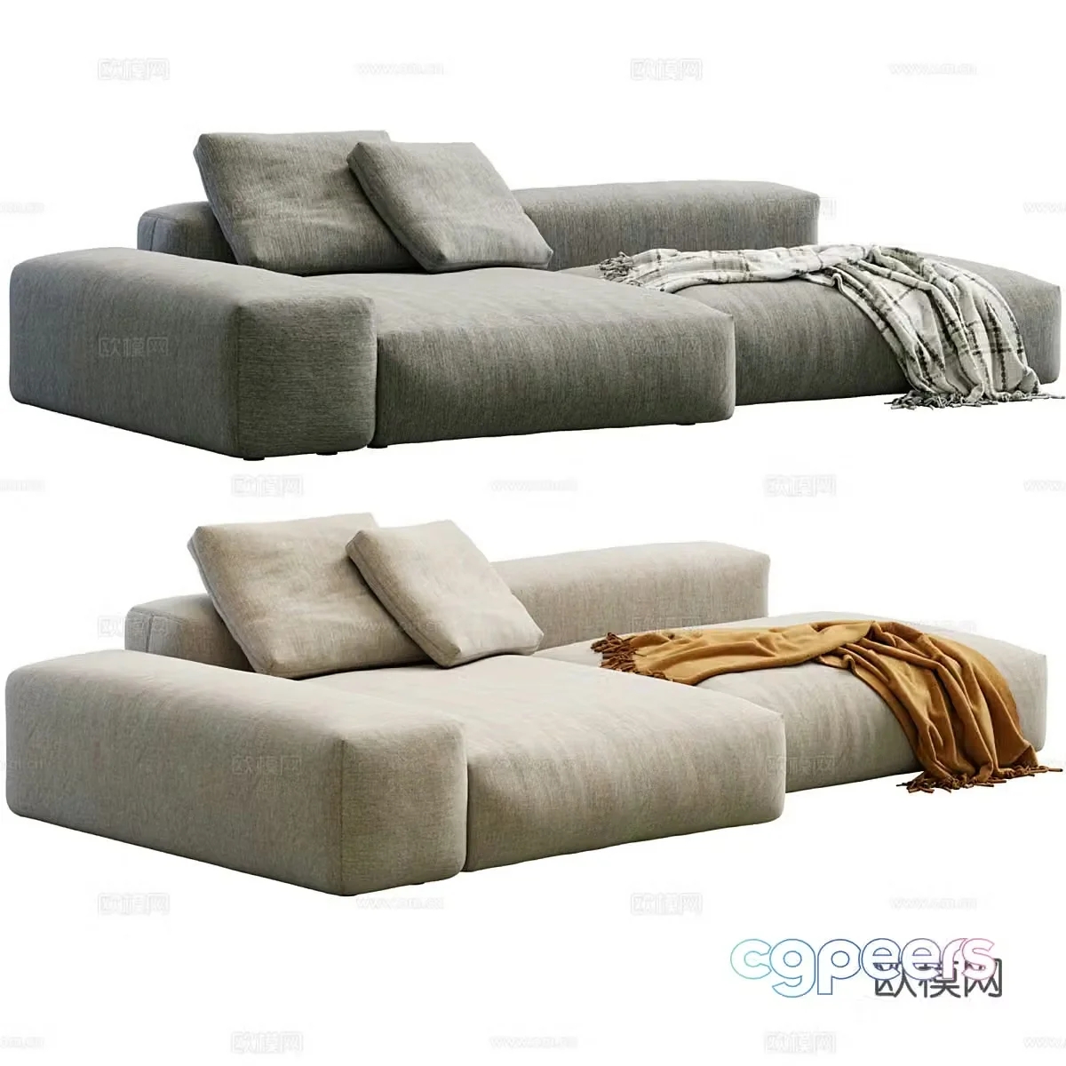 Sofa combination fabric sofa L-shaped sofa casual sofa right-angle sofa small sofa guest 3D model
