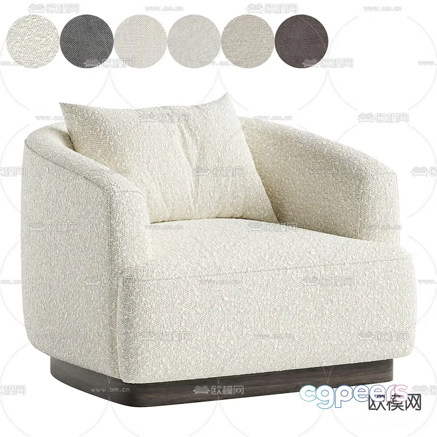 Rimini single sofa 3d model