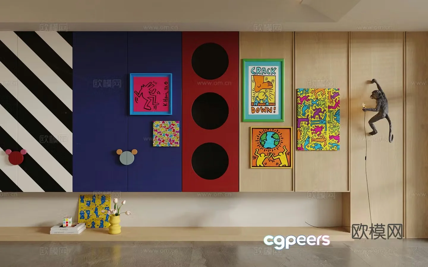 Modern storage cabinet Bauhaus decorative cabinet Memphis decorative cabinet Dopamine storage cabinet Decorative cabinet 3D model