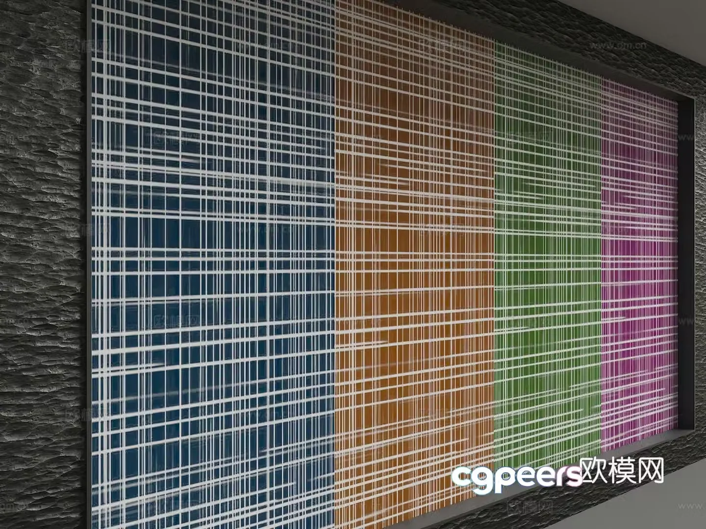 Modern glass partition 3d model