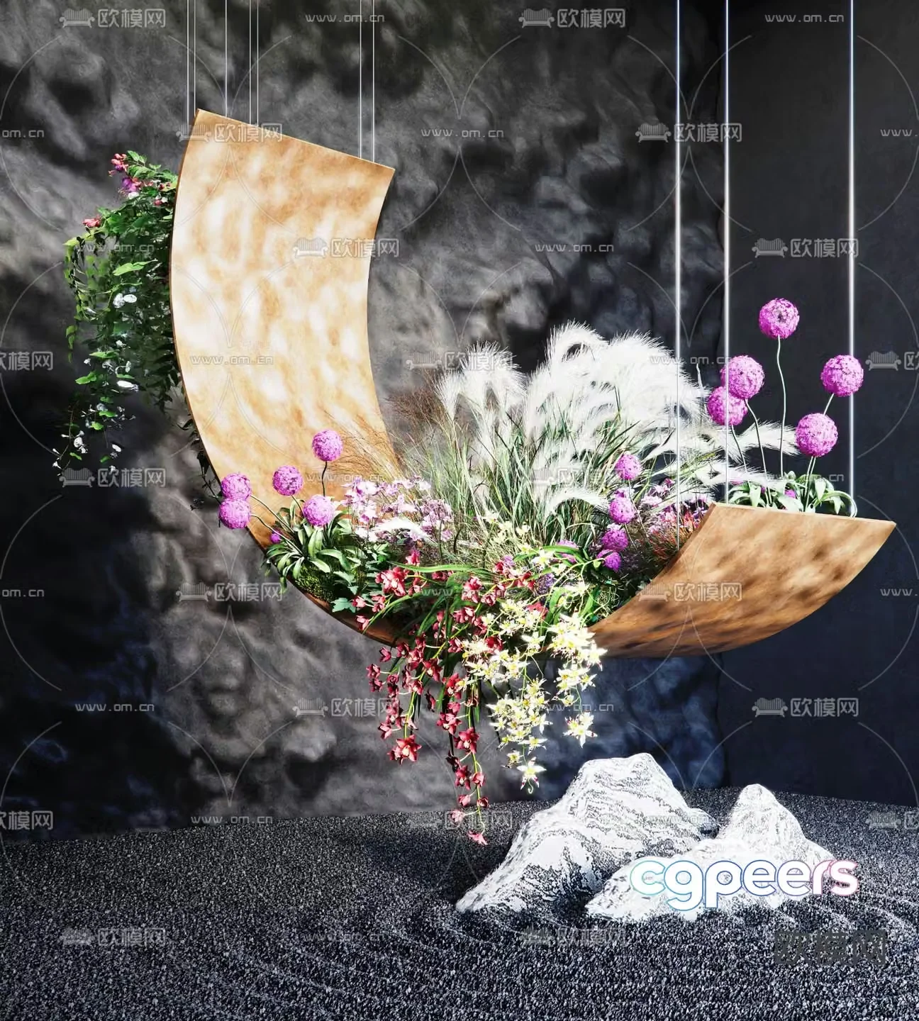 Landscape sketch flower 3d model