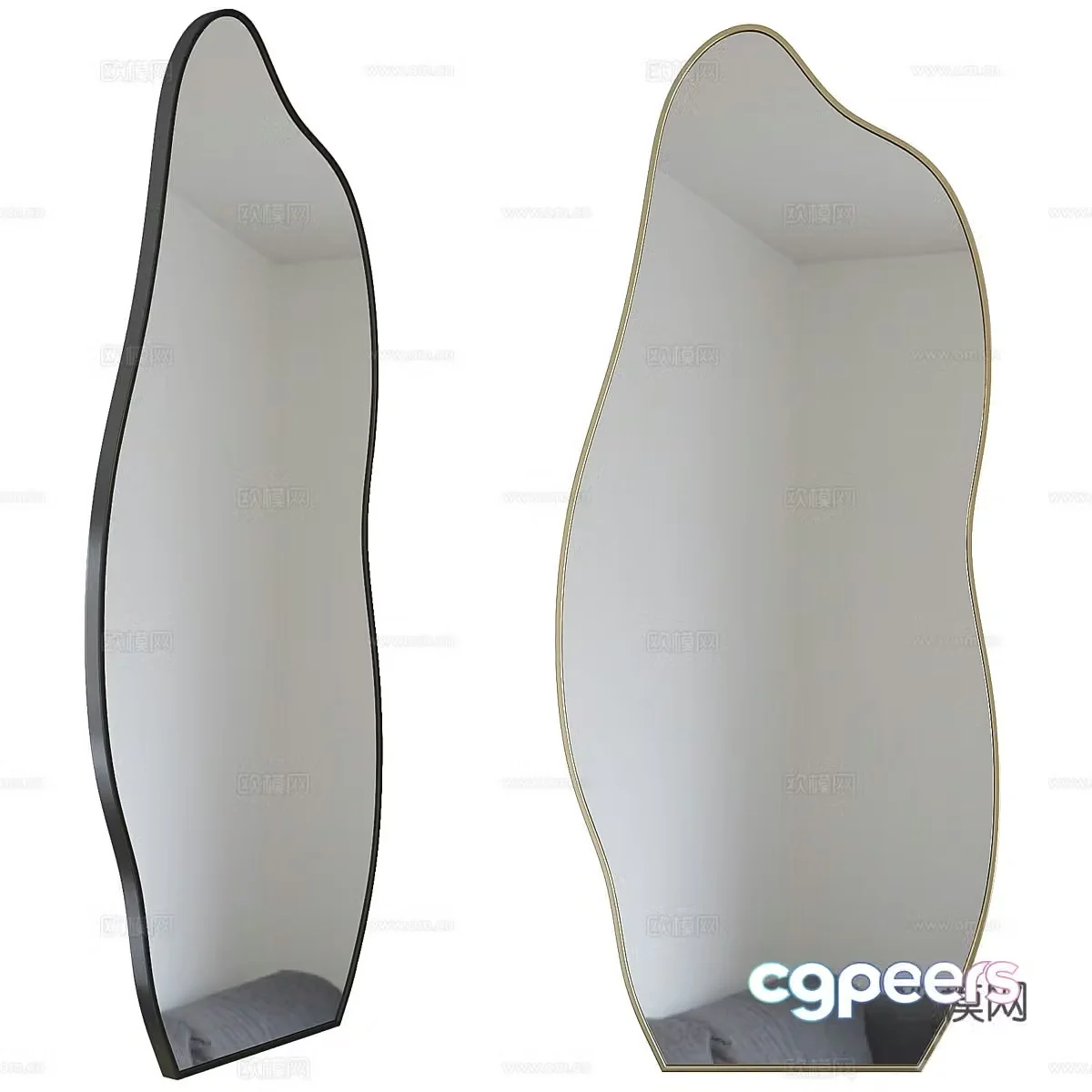 Modern minimalist decorative mirror 3d model