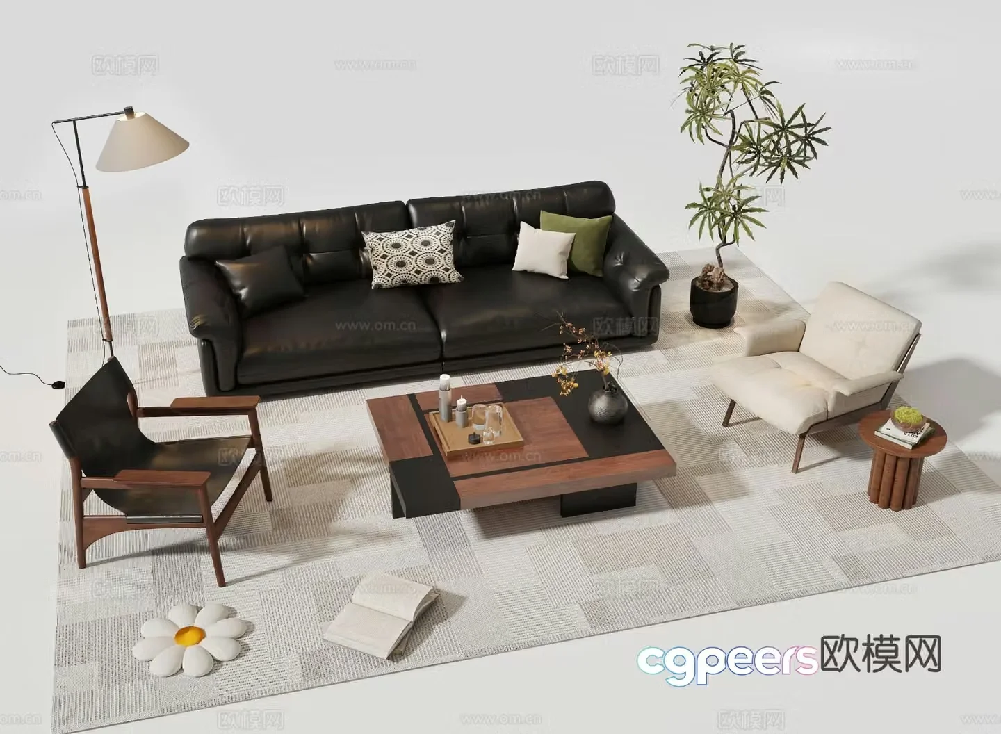 Medieval style sofa modular sofa 3d model