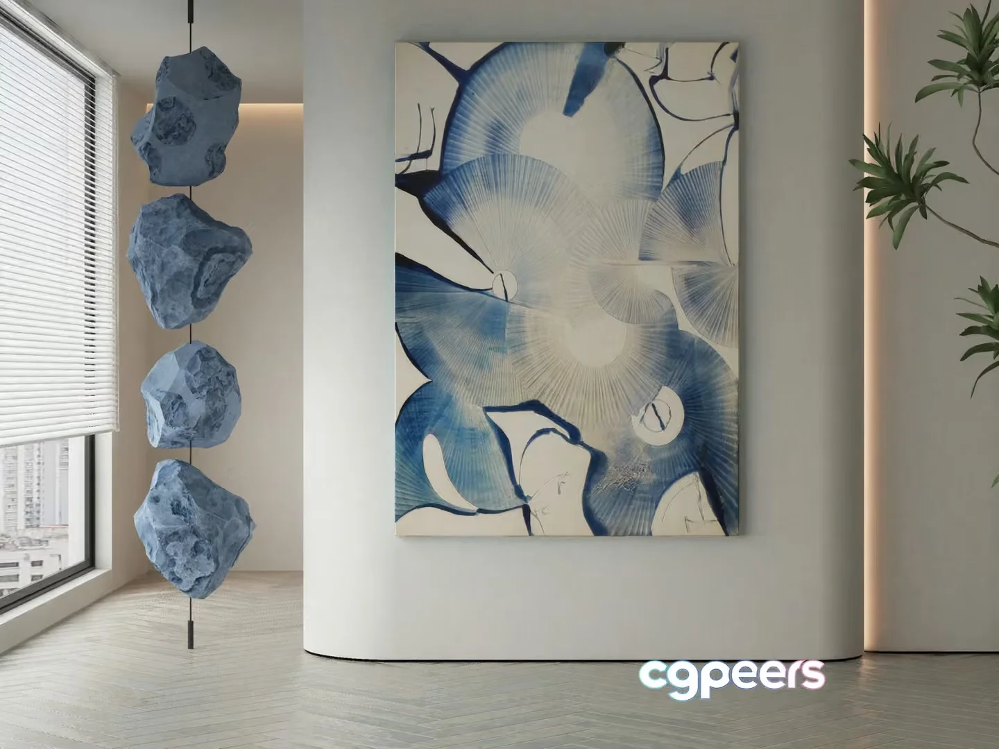 Modern Abstract Art 3D Model – 14380 – VRAY Render