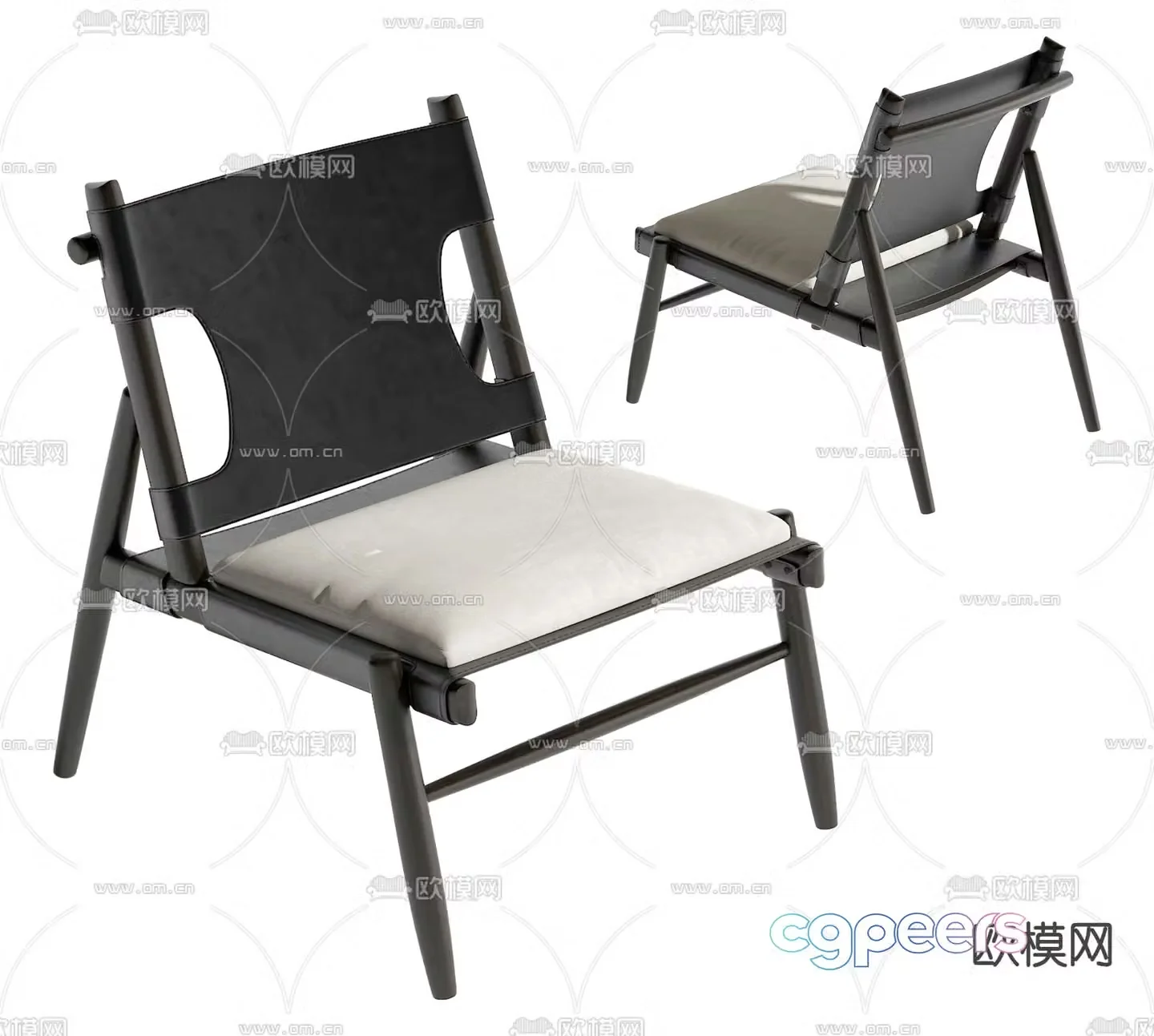 Wasabi chair leisure chair 3d model