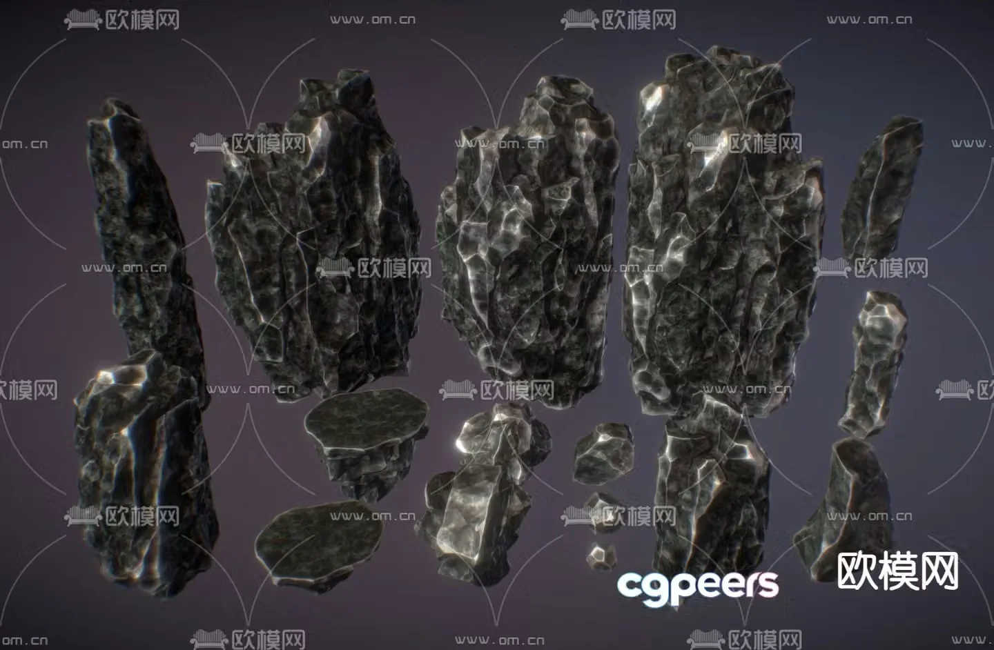 Chinese style landscape stone rockery stone 3d model