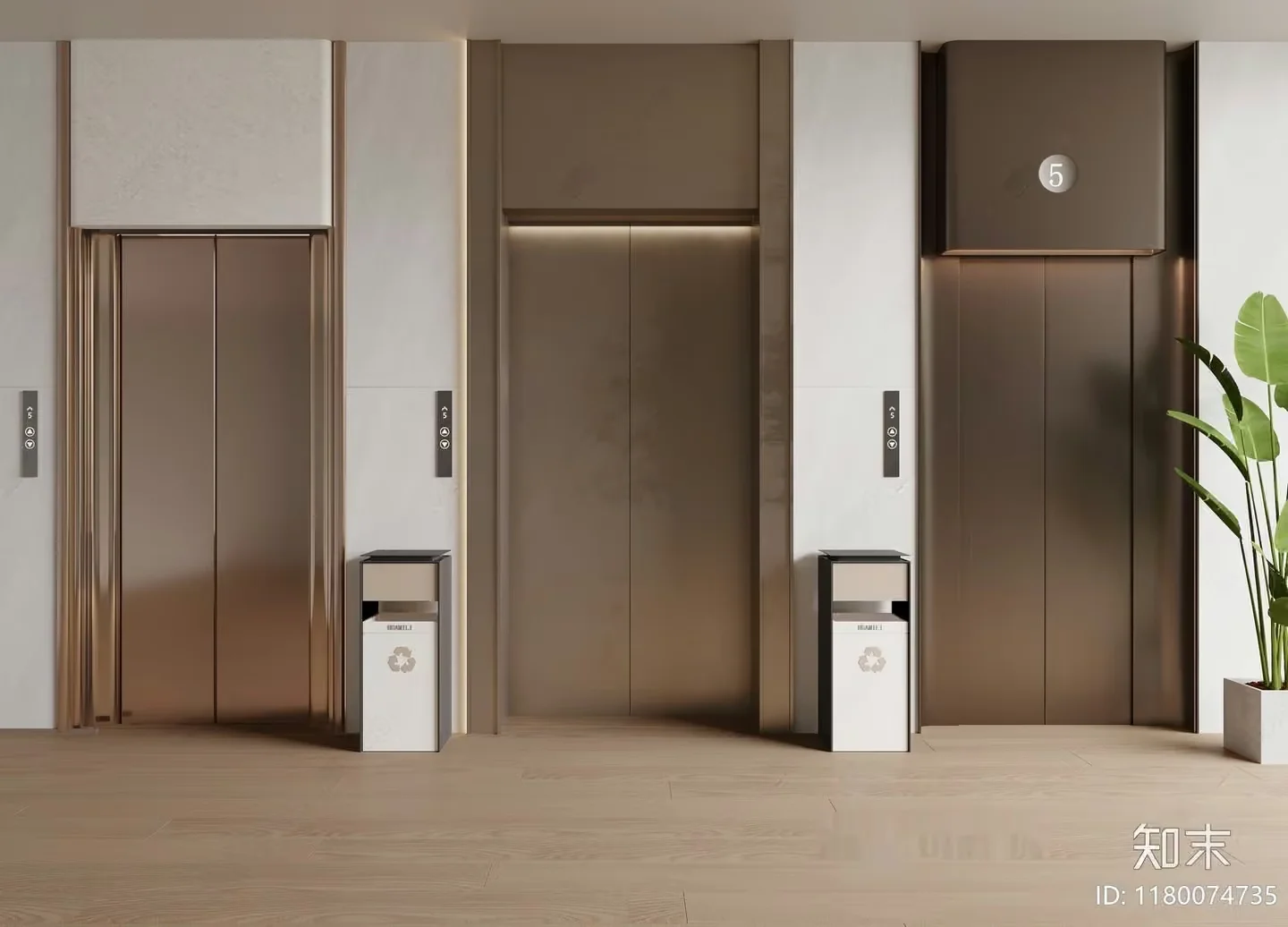 A Modern Elevator Lobby 3D Model – 4055 – VRAY Render