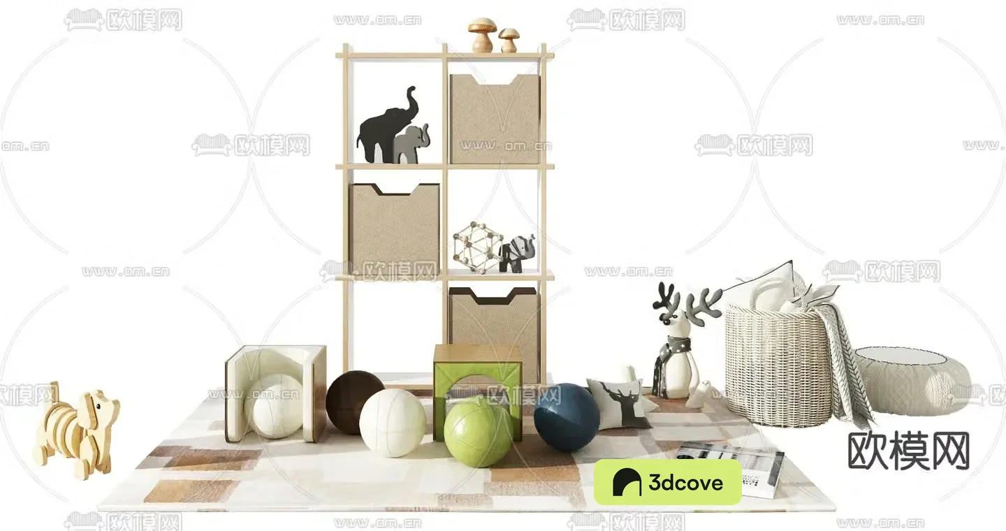 Modern children’s toy cabinet toy basket