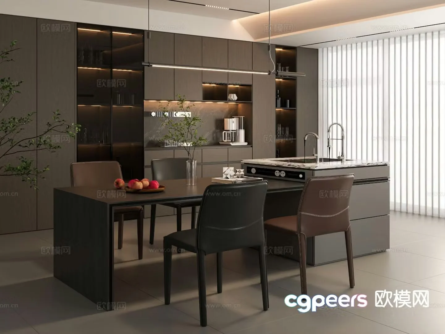 Italian restaurant Zhongdao restaurant 3d model