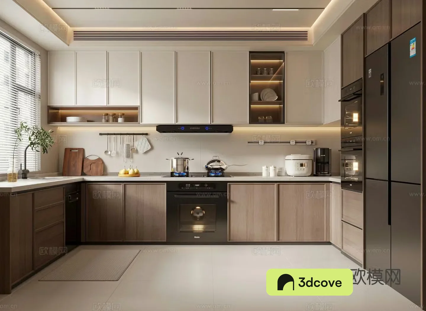 New Chinese style kitchen cabinets kitchen supplies kitchen appliances refrigerator