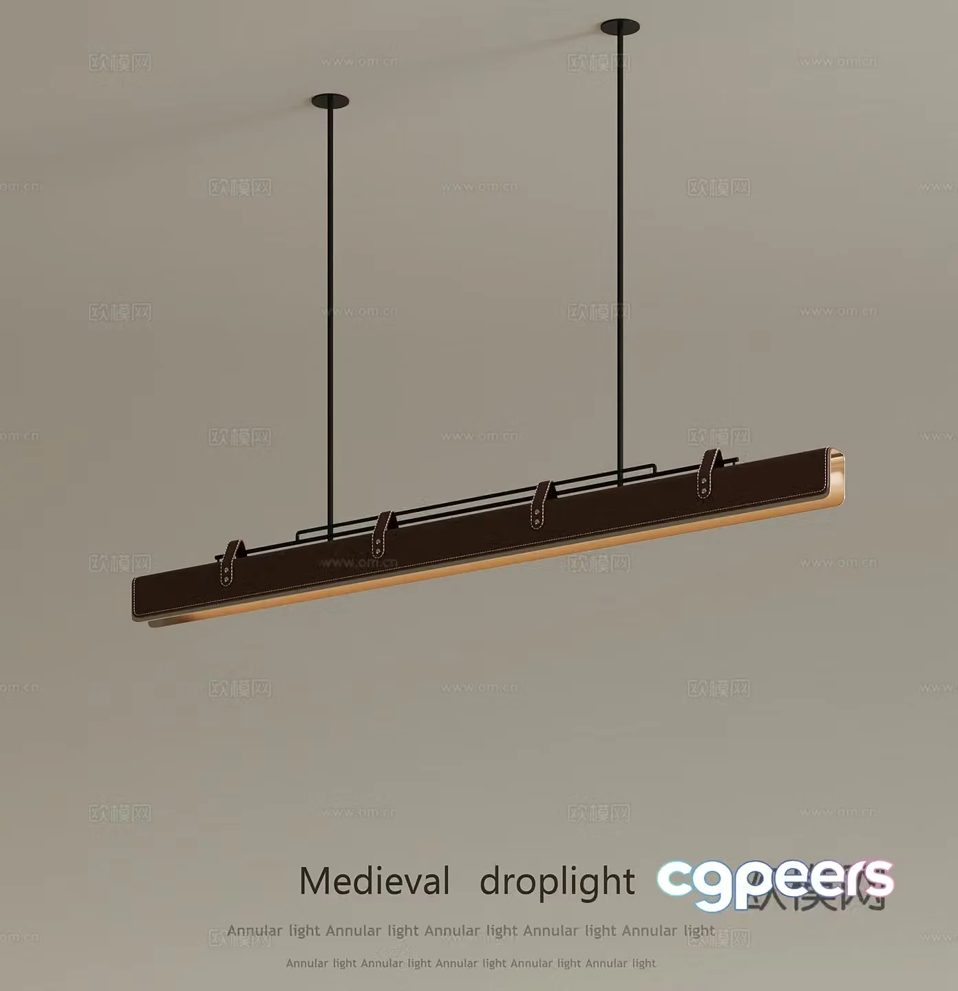 27 modern strip light chandelier 3d model