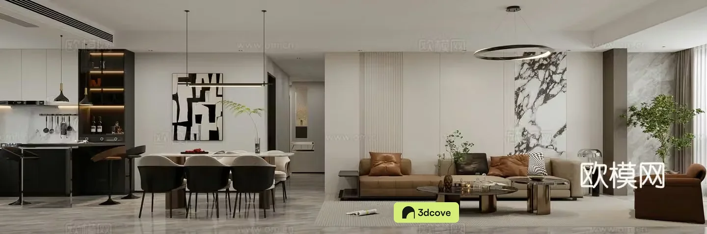 Modern Italian light luxury style dining room