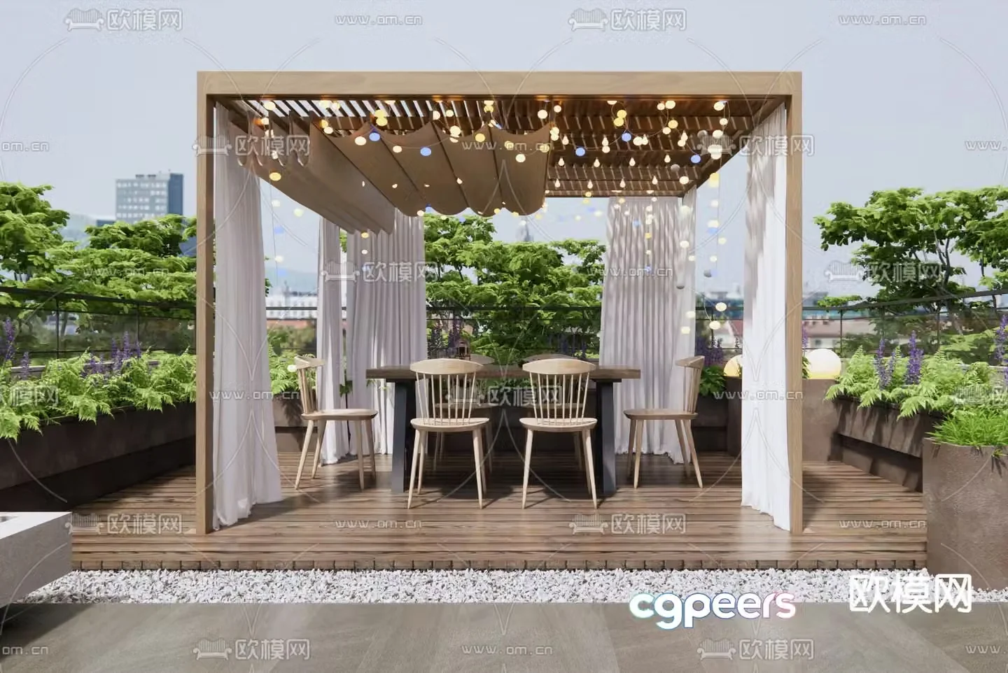 Roof garden 3d model